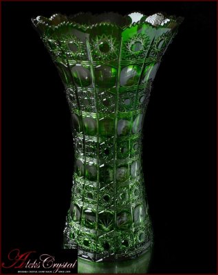 Хрусталь Цветной Снежинка Зеленый ваза для цветов 36см Хрусталь Цветной Снежинка Зеленый ваза для цветов 36см