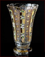 Хрусталь с Золотом Смальта ваза для цветов 41см 02481
