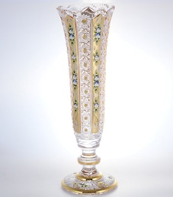 Хрусталь с Золотом Смальта ваза для цветов 44см Хрусталь с Золотом Смальта ваза для цветов 44см 