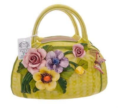Orgia (Орджия) Итальянская керамика Цветы сумка 26см Orgia (Орджия) Итальянская керамика Цветы сумка 26см