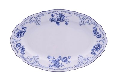 Bernadotte (Бернадот) Синие розы  - овальное блюдо 26см Бернадот Синие Розы 4074 блюдо овальное 26см