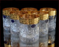 Хрусталь Снежинка с Золотом набор стаканов 350мл 6шт
