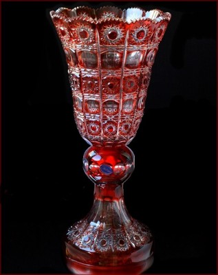 Хрусталь Цветной Снежинка Рубин ваза для цветов 71см Хрусталь Цветной Снежинка Рубин ваза для цветов 51см