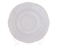 Бернадот Белый с Золотой отводкой набор тарелок 21 см 6 штук для супа