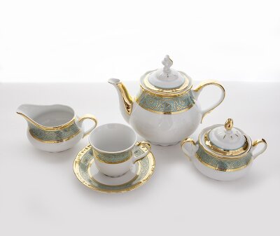 Констанция Бирюзовая сервиз чайный на 6 персон 15 предметов Констанция Бирюзовая сервиз чайный на 6 персон 15 предметов