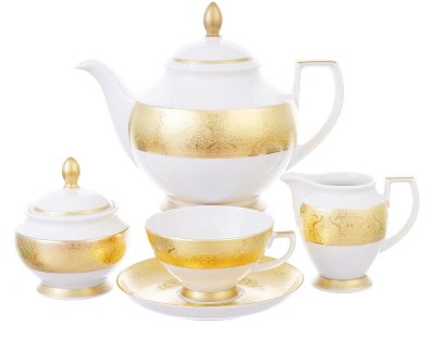 Даймонд Фулл Голд - чайный сервиз 6 персон Falken Porzellan Diamond Fuil Gold чайный сервиз на 6 персон 15 предметов