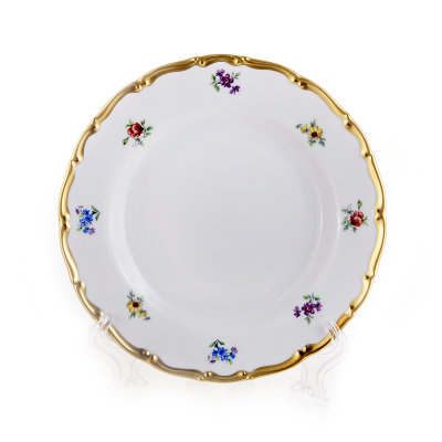 Старорольский фарфор - Мейсенский Цветок набор закусочных тарелок АГ 845 Мейсенский Цветок набор тарелок 19см закусочных 6 штук