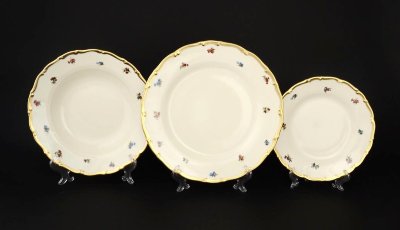 Мейсенский Полевой Цветок набор тарелок из 18ти штук Мейсенский Полевой Цветок набор тарелок из 18ти штук