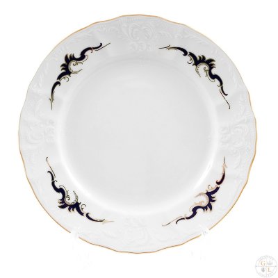 Bernadotte - Набор закусочных тарелок 6 шт 19 см Бернадот Синие Вензеля набор тарелок 19см закусочных 6 штук
