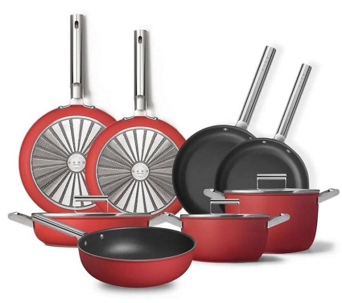 SMEG Италия Вишневая кастрюля 26см 7,7л 
