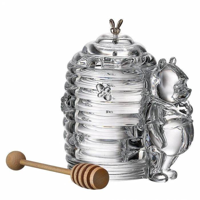 Чехия Crystalite Bohemia банка для меда 300мл,  15см