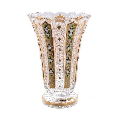 Хрусталь с Золотом Смальта ваза для цветов 35 см Хрусталь с Золотом Смальта ваза для цветов 35 см 