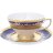 Констанца Кобальт Голд - чайные пары 250мл 6 шт - Falken Porselan Constanza Cobalt Gold набор 6 чашек 250мл с блюдцами для чая