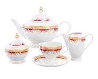 Тхун Кристина Красная Лилия чайный сервиз на 6 персон 15 предметов