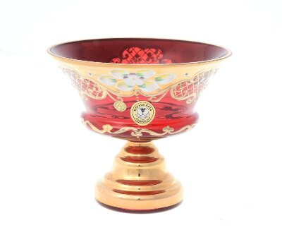 Красная Лепка Смальта ваза на ножке 15см Красная Лепка Смальта ваза на ножке 15см E-V 18970