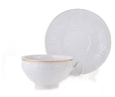 Bernadotte - чайные пары 6 шт Бернадот Белый  набор чашек с блюдцами 360мл
