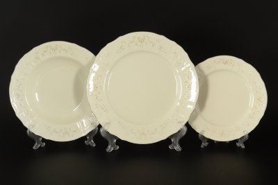 Bernadotte - Набор тарелок 18 шт Бернадот Ивори Платиновая отводка набор тарелок из 18ти штук