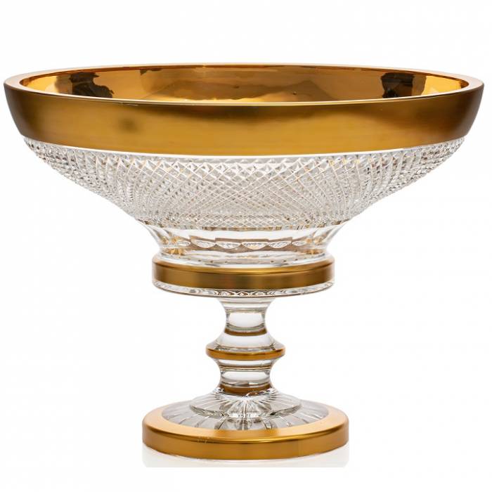 Чехия Crystal He Art "Фелиция" ваза для фруктов 35см