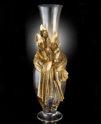 Cevik Group Золотые Тюльпаны ваза напольная 80 см Cevik Group Золотые Тюльпаны ваза напольная 80 см