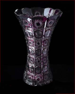 Хрусталь Цветной Снежинка Аметист ваза для цветов 23см Хрусталь Цветной Снежинка ваза для цветов 23см