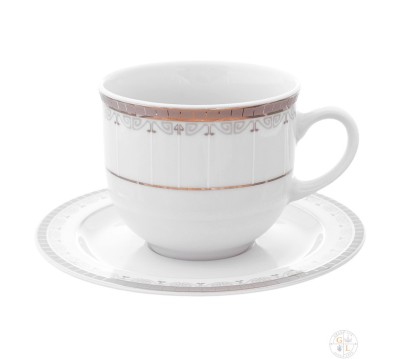 Тхун Опал Платиновая лента чайные пары чашки с блюдцами 6 штук Thune Платиновая лента 
