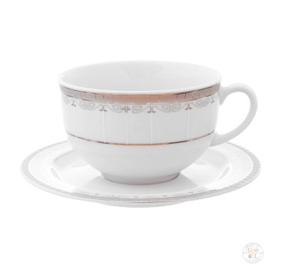 Тхун Опал Платиновая лента чайные пары чашки с блюдцами 6 штук Thune Платиновая лента 