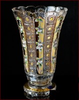 Хрусталь с Золотом Смальта ваза для цветов 31см 02424