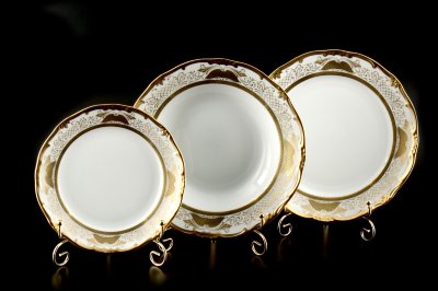 Золотая Симфония набор тарелок 18 шт Веймар Золотая Симфония 427 набор тарелок из 18ти штук