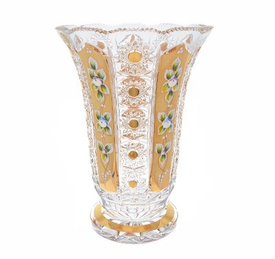 Хрусталь с Золотом Смальта ваза для цветов 25см Хрусталь с Золотом Смальта ваза для цветов 25см