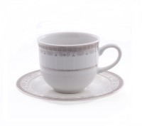 Тхун Платиновая лента Опал набор чашек с блюдцами 110мл для кофе