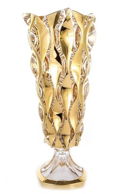 Bohemia Samba Gold цветочница 40см Самба ваза для цветов 40,5см 48092