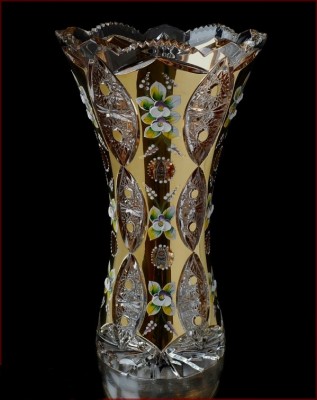 Хрусталь с Золотом Смальта ваза для цветов 36см 02433 Хрусталь с Золотом Смальта ваза для цветов 36см  