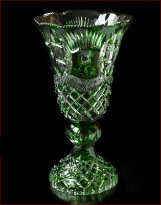 Хрусталь Цветной Снежинка Зеленый ваза для цветов 41см Хрусталь Цветной Снежинка Зеленый ваза для цветов 41см