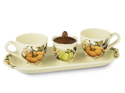 Итальянская керамика Тыква чайный сервиз 5 предметов Итальянская керамика Тыква чайный сервиз 5 предметов