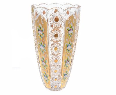 Хрусталь с Золотом Смальта ваза для цветов 30см Хрусталь с Золотом Смальта ваза для цветов 30см