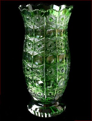 Хрусталь Цветной Снежинка Зеленый ваза для цветов 31см Хрусталь Цветной Снежинка Зеленый ваза для цветов 31см