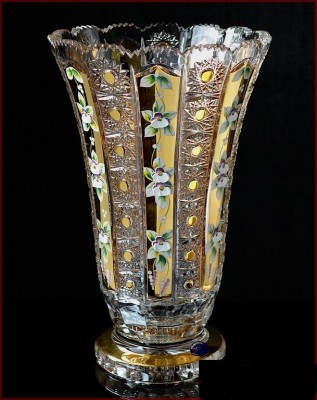 Хрусталь с Золотом Смальта ваза для цветов 41см Хрусталь с Золотом Смальта ваза для цветов 41см