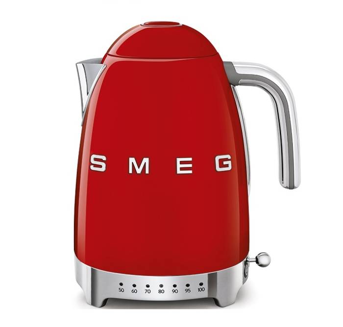 SMEG Италия Красный чайник электрический 1,7л  с регулятором температуры 