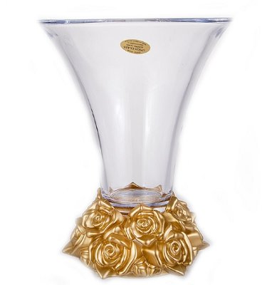 Розы Золотые ваза для цветов 25,5см Золотые Розы ваза для цветов 25,5см