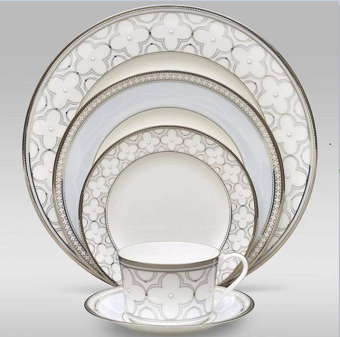 Япония Noritake "Trifolio Platinum" сервиз чайный на 6 персон 17 предметов