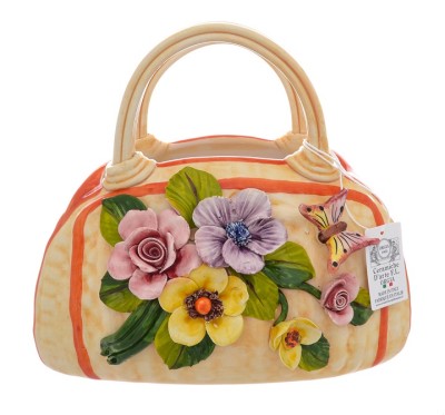 Orgia (Орджия) Итальянская керамика Цветы сумка 26,5см Orgia (Орджия) Итальянская керамика Цветы сумка 26,5см  