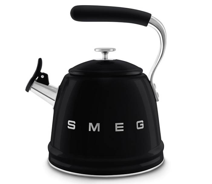 SMEG Италия Черный чайник со свистком 2,3л    