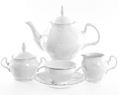 Bernadotte - чайный сервиз 12 персон Бернадот 2021 Платина Сервиз чайный на 12 персон из 27 предметов