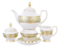 Falkenporzellan Natalia Seladon Gold чайный сервиз на 6 персон 15 предметов