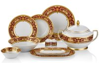 Falkenporzellan Donna Bordeaux Gold столовый сервиз на 6 персон 26 предметов