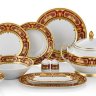 Falkenporzellan Donna Bordeaux Gold столовый сервиз на 6 персон 26 предметов