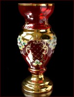 Красная Лепка Смальта ваза для цветов 31см Амфора