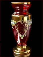 Красная Лепка Смальта ваза для цветов 31см Кубок
