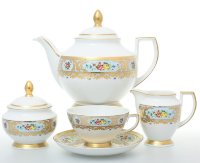 Falkenporzellan Viena Blue Gold чайный сервиз на 6 персон 15 предметов