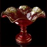 Красная Лепка Смальта ваза для фруктов 25см Веер